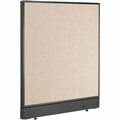 Interion By Global Industrial Interion Non-Electric Office Partition Panel with Raceway, 36-1/4inW x 46inH, Tan 240224NTN